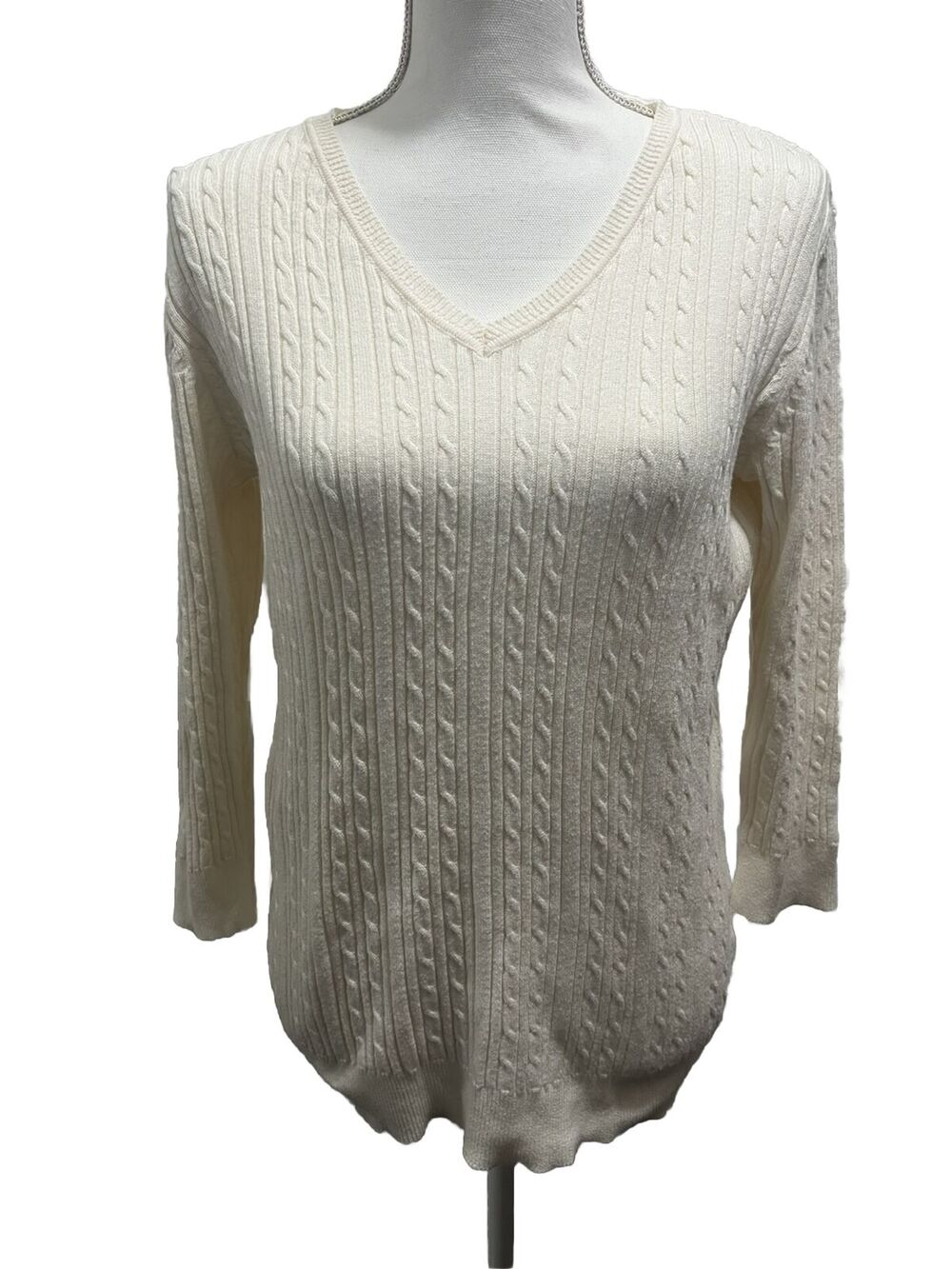 Covington White Pullover Sweater Size Large